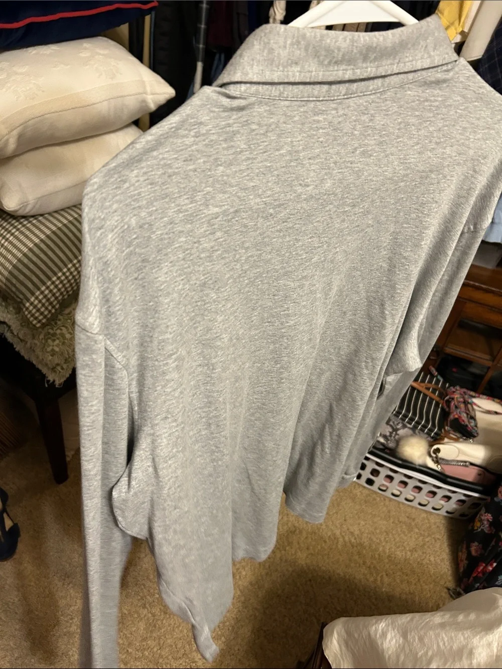 Polo by Ralph Lauren Men’s Long Sleeve Heather Gray Polo Shirt